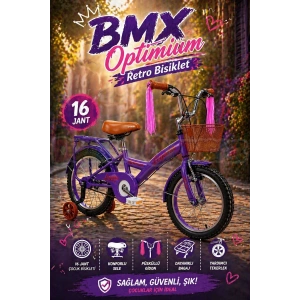 BMX Legano Optimum Series Retro 16 Jant Çocuk Bisikleti Mor - Legano 16 Jant Bisiklet Retro BMX Bisiklet
