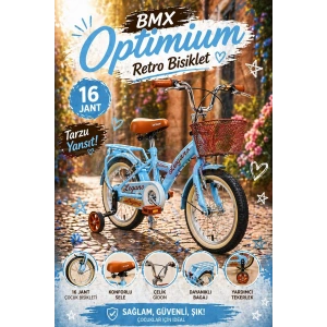 BMX Legano Optimum Series Retro 16 Jant Çocuk Bisikleti Mavi - Legano 16 Jant Bisiklet Retro BMX Bisiklet