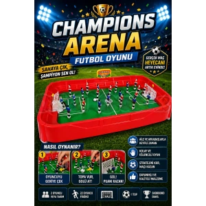 Champions Arena Futbol Oyunu - Futbol Maçı Oyuncak - Futbol Oyuncakları - Top Oyuncak Langırt Setleri - Langırt Oyuncakları - Masa Oyunu