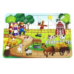 Ahşap Çiftlik Puzzle - Bebekleri İçin Puzzle - Ahşap Yapboz Oyuncak - Oyuncak Yap-boz - 24 Parça Puzzle