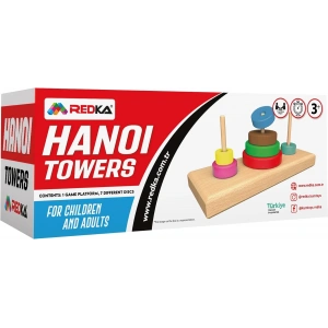 Ahşap Hanoi Kulesi Oyunu - Akıl ve Zeka Oyunu - Hanoi Kulesi Oyunu - Redka Hanoi Kulesi Oyunu - Strateji Oyunu