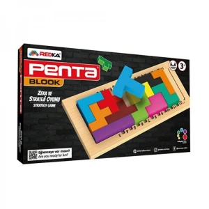 Ahşap Katamino Oyunu - Akıl ve Zeka Oyunu - Katamino Oyunu - Redka Penta Blok Oyunu - Strateji Oyunu
