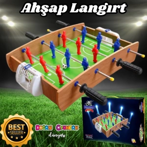 Ahşap Langırt Seti - Ahşap Oyuncak - Futbol Oyuncakları - Top Oyuncak Langırt Setleri - Langırt Oyuncakları - Ahşap Masa Oyunu
