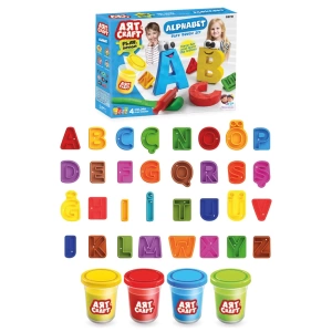 Alfabe Hamur Seti 224 Gr. - Oyun Hamuru Seti - Hamur Setleri - Hamur Kalıpları - Kelime Hamur - Sayı