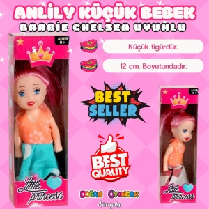 Anlily Bebek 12 cm. - Oyuncak Parmak Bebek - Barbie Chelsea Bebek - Küçük Bebek Oyun Evleri İçin Bebek