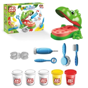Dinozor Dişçi Oyun Hamur Seti 280 Gr. - Oyun Hamuru Seti - Hamur Setleri - Dino Hamur Seti - Dişçi Doktor Seti