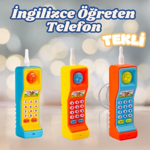 İngilizce Öğreten Sesli Işıklı Telefon - Eğitici Telefon - Zeka Geliştirici Oyuncak - Bebek Oyuncakları
