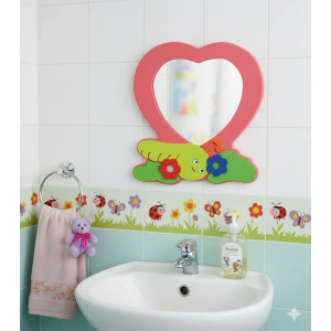 Kalpli Lavabo Aynası - Anaokulu Lavabo Aynası - Ahşap Ayna - Okul İçin Ayna