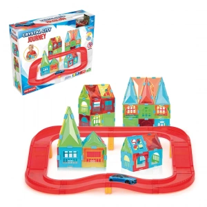 Kristal Şehir Yolculuğu Lego (240 Parça) - Lego Setleri - Geometrik Oyuncak - Kristal Lego Seti - Cam Lego