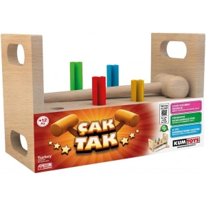 Kumtoys Tak Çak Tamir Seti - Tamir Setleri - Ahşap Tamir Seti Vurmalı Oyuncak