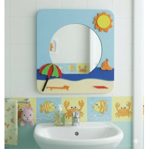 Yaz Mevsimi Lavabo Aynası - Anaokulu Lavabo Aynası - Ahşap Ayna - Okul İçin Ayna