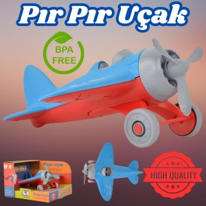 Lüx Mavi Pırpır Uçak - Plastik Uçak - Kırılmaz Oyuncak - Kırılmaz Uçak - Uçak Oyuncaklar - Uçak Setleri