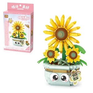 Mikro Blok Saksılı Ayçiçeği 320 Parça - Lego Setleri - Loz Mini Lego - Çiçek Lego - Loz Lego - Mikro Bloklar