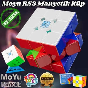 Orijinal MoYu 3x3 RS3M Manyetik Çift Modülasyon Küp - Moyu Speed Cube - Moyu RS3M 3x3 Zeka Küpü - Zeka Küpü - Magnetic Cube