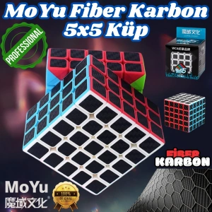 Orijinal MoYu Fiber Karbon 5x5 Küp - Moyu Speed Cube - Moyu Fiber Karbon 5x5 Zeka Küpü - Zeka Küpü - Rubik Küp