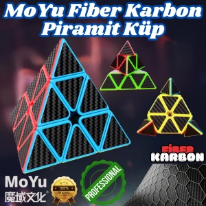 Orijinal MoYu Fiber Karbon Piramit Küp - Moyu Speed Cube - Moyu Fiber Karbon Piramit Zeka Küpü - Zeka Küpü - Rubik Küp