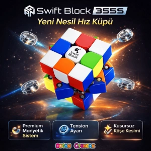 Profesyonel GAN Swift Block 355S Manyetik Küp - Swift Block 355S 3x3 Küp - Gan 3x3 Manyetik Küp
