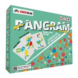 Redka Pangram Çubuklar ve Halkalar - Redka Tangram Oyunu - Akıl ve Zeka Oyunu - Görsel Zeka Oyunu