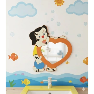 Köpek Lavabo Aynası - Anaokulu Lavabo Aynası - Ahşap Ayna - Okul İçin Ayna