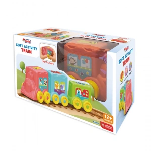 Yumuşak Aktivite Treni - Bebek Oyuncakları - Üst Üste Dizme Eğitici Oyuncak - Soft Lego Tren Oyuncakları