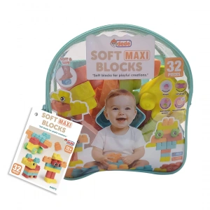 Yumuşak Soft Maxi Bloklar Çantalı (32 Parça) - Soft Yumuşak Bloklar - Büyük Soft Lego Oyuncakları - Yumuşak Lego - Soft Lego