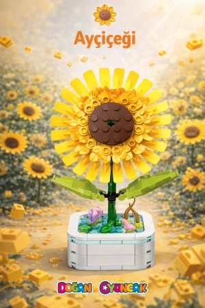 Mikro Blok Ayçiçeği Çiçek Lego - Lego Setleri Mini Lego - Çiçek Lego - Blossom Çiçek Lego