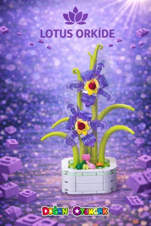 Mikro Blok Kristal Lotus Orkide Çiçek Lego - Lego Setleri Mini Lego - Çiçek Lego - Blossom Çiçek Lego