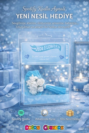 Hot Flowers Aynalı Çiçek Mavi - Hediyelik Hotflowers Çiçek Mini Buket Spotify Hotflowers Çiçek