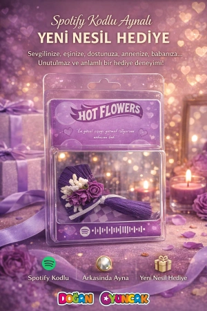 Hot Flowers Aynalı Çiçek Mor - Hediyelik Hotflowers Çiçek Mini Buket Spotify Hotflowers Çiçek