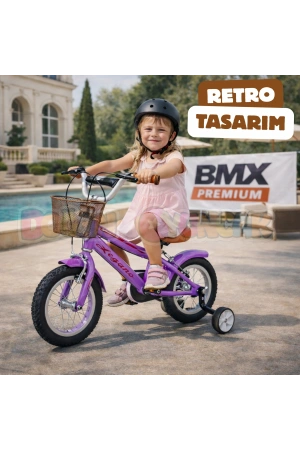 BMX Legano Optimium Series Retro 12 Jant Çocuk Bisikleti Mor - Legano 12 Jant Bisiklet Retro BMX Bisiklet