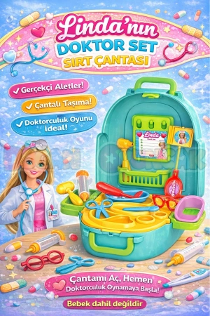 Lindanın Doktor Set Sırt Çantası - Doktor Setleri - Doktor Oyuncak Seti - Doktor Gereçleri