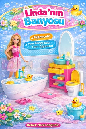 Lindanın Banyosu - Muhteşem Banyo Oyuncak - Eğlenceli Banyo Seti - Barbie Banyo Seti