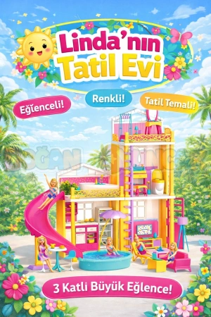 Lindanın Tatil Evi - Ev Oyuncak - Lindanın Tatil Ev Seti - Barbie Ev Seti - Rüya Evi - Oyun Evi