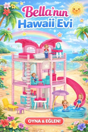 Bellanın Hawai Evi - Bella Oyuncak Ev - Barbie Ev Seti - Bellanın Hawai Evi - Bella Havuzlu Hawai Evi