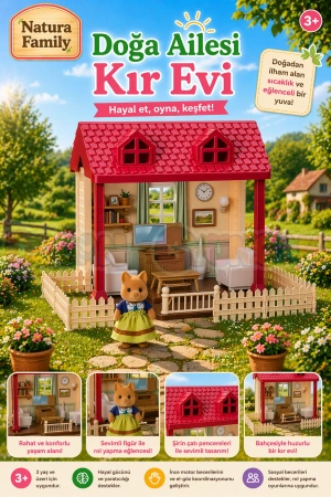 Doğa Ailesi Kır Evi Oyuncak Ev - Tavşan Ailesi Oyun Evi Tavşan Tatil Evi Sylvanian Evi