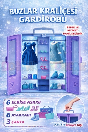 Buzlar Kraliçesi Gardırobu - Frozen Dolap - Elsa Giysi Dolabı - Elsanın Kıyafet Dolabı