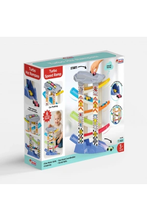 Turbo Hız Rampası (6 Katlı) - Oyuncak Araba Seti Yarış Seti Kaydıraklı Otopark Garaj Seti