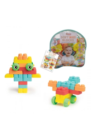 Yumuşak Soft Maxi Bloklar Çantalı (32 Parça) - Soft Yumuşak Bloklar - Büyük Soft Lego Oyuncakları - Yumuşak Lego - Soft Lego