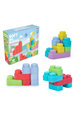 Yumuşak Soft Lego Seti 12 Parça - Büyük Yumuşak Bloklar - Büyük Soft Lego Oyuncakları - Yumuşak Lego - Soft Lego