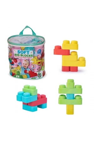 Yumuşak Soft Lego Seti 24 Parça Paketli - Büyük Yumuşak Bloklar - Büyük Soft Lego Oyuncakları - Yumuşak Lego - Soft Lego
