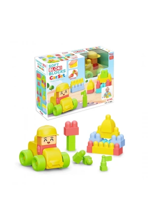 Yumuşak Bloki Blokları Araba Seti 24 Parça - Büyük Yumuşak Bloklar - Büyük Soft Lego Oyuncakları
