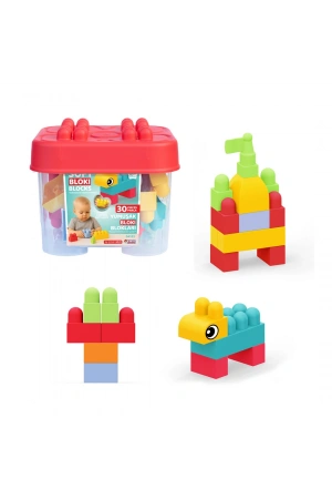 Yumuşak Bloki Blokları Kova 30 Parça - Büyük Yumuşak Bloklar - Büyük Soft Lego Oyuncakları