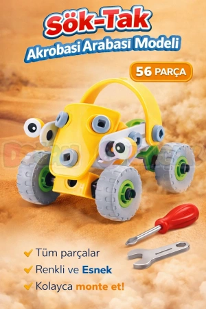 Hanye Sök-Tak Akrobasi Arabası Modeli - Oyuncak Söktak Araba Modeli - Lego Setleri
