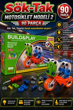 Hanye Sök-Tak Motosiklet Modeli 2 - Oyuncak Söktak Motorsiklet Modeli - Lego Setleri