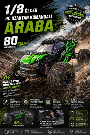 Polar Lights 80 Km/h Uzaktan Kumandalı Araba - Profosyonel Süspansiyonlu Hızlı Araba