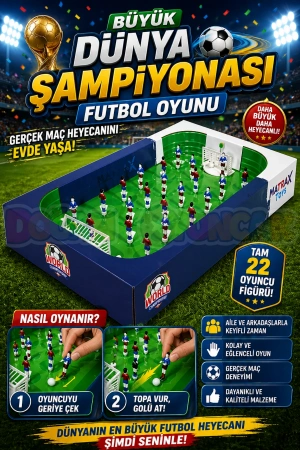 Büyük Dünya Şampiyonası Futbol Oyunu - Futbol Maçı Oyuncak - Futbol Oyuncakları - Top Oyuncak Langırt Setleri - Langırt Oyuncakları - Masa Oyunu