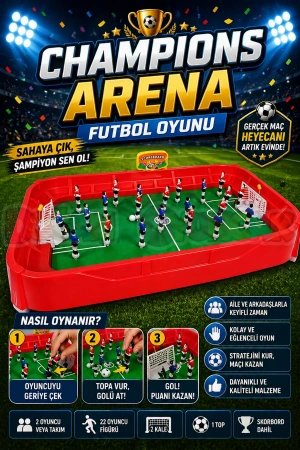 Champions Arena Futbol Oyunu - Futbol Maçı Oyuncak - Futbol Oyuncakları - Top Oyuncak Langırt Setleri - Langırt Oyuncakları - Masa Oyunu