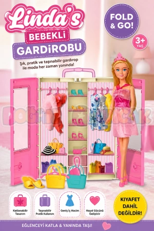 Lindanın Bebekli Gardırobu - Barbie Dolap - Barbie Giysi Dolabı - Barbie Gardırop - Gardrop
