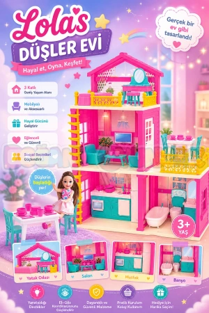 Lolanın Düşler Evi - Ev Oyuncak - Lolanın Düşler Ev Seti - Barbie Ev Seti