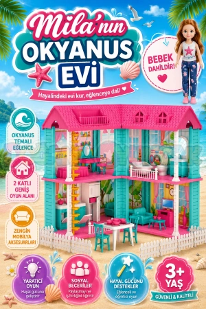 Milanın Okyanus Evi - Ev Oyuncak - Milanın Okyanus Ev Seti - Barbie Ev Seti - Rüya Evi - Oyun Evi